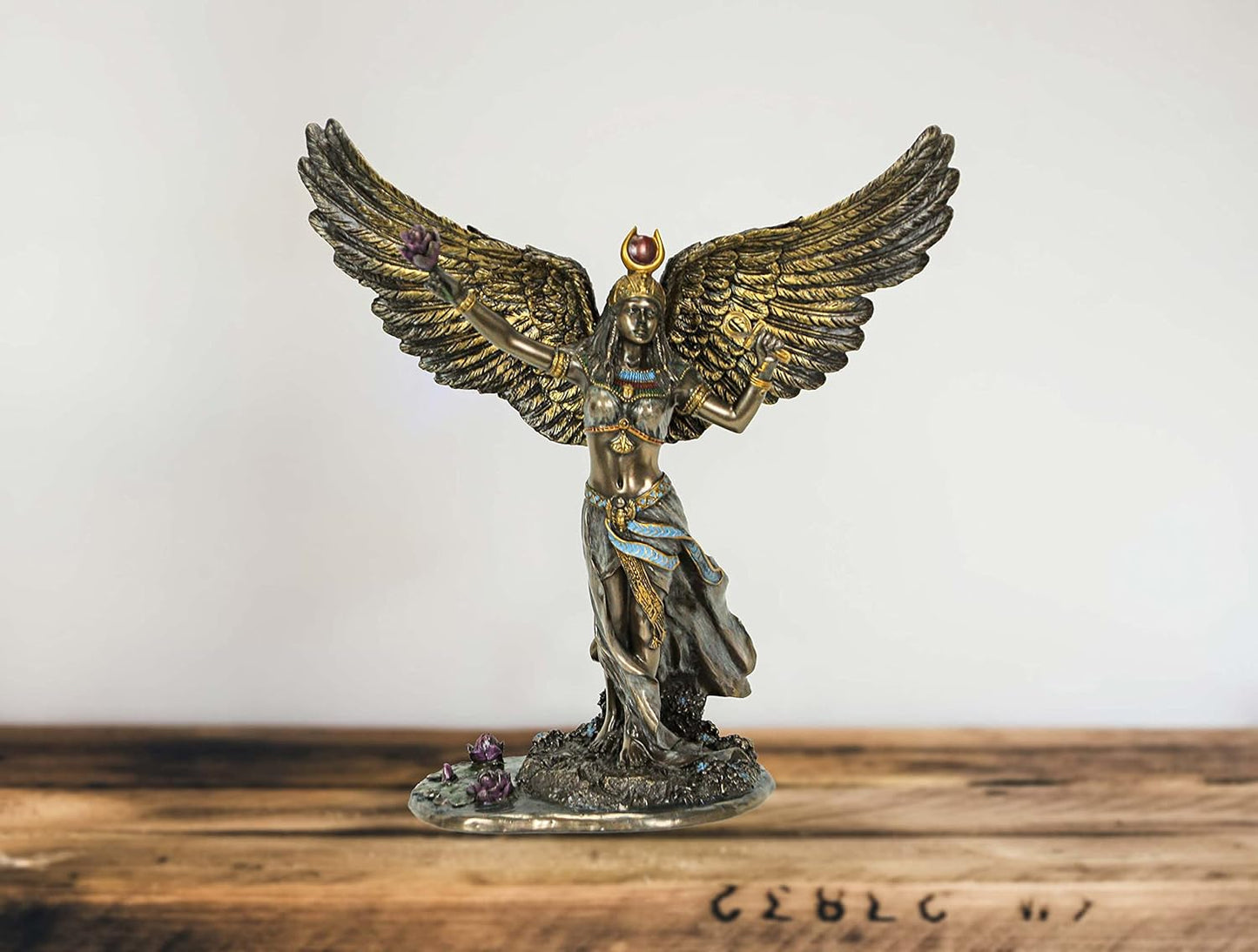 Veronese Design 11 3/8" Egyptian Goddess Isis Resin Sculpture Cast Bronze Finish