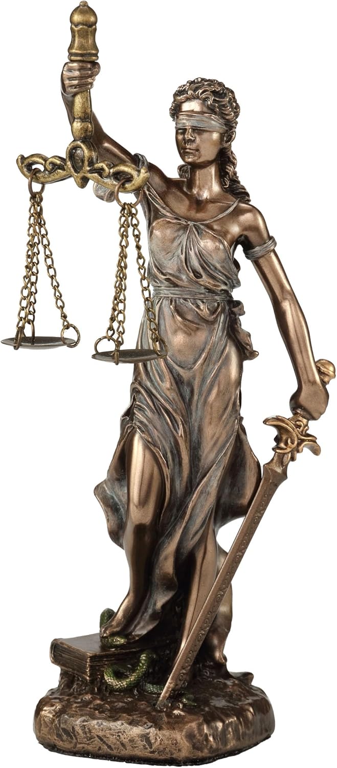 Veronese Design 6 1/2 Themis Greek Goddess of Justice Resin Sculpture Cold Cast Bronze Finish