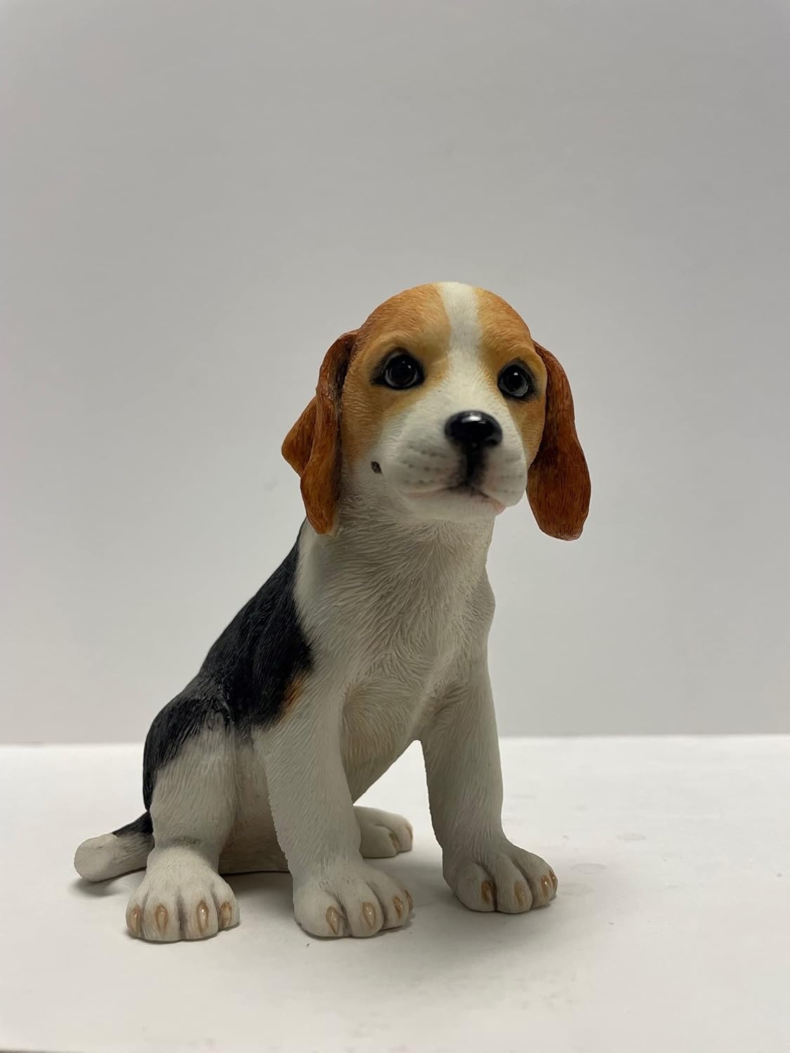 4.25 Inch Beagle Puppy Sitting Decorative Figurine, Brown and White
