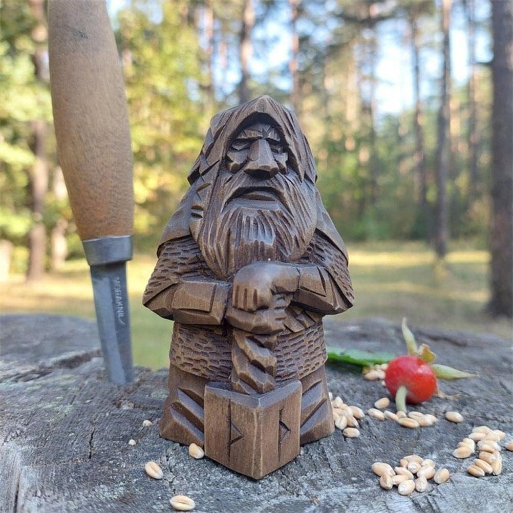 3 1/4 Inch Viking Chessmen Set Hand Painted Resin Wood Ivory Finish Statue Home Decor