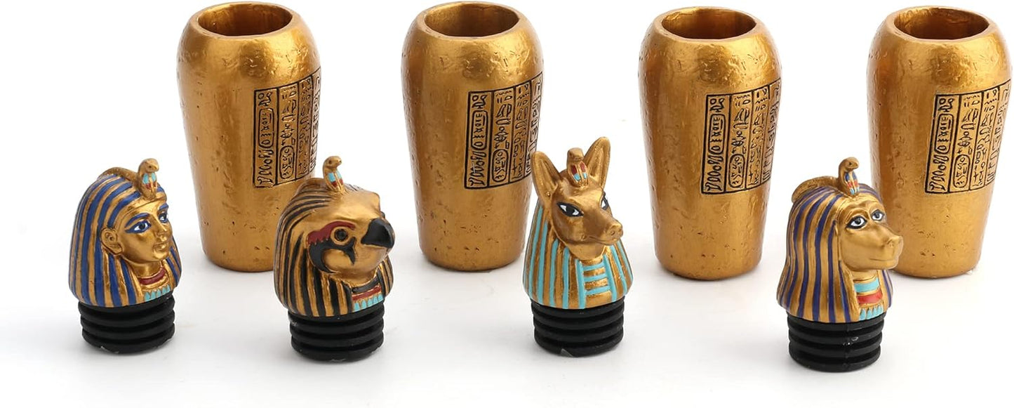 Veronese Design 3 1/2" Egyptian Canopic Jars Miniatures (Set of Four) Resin Figurine