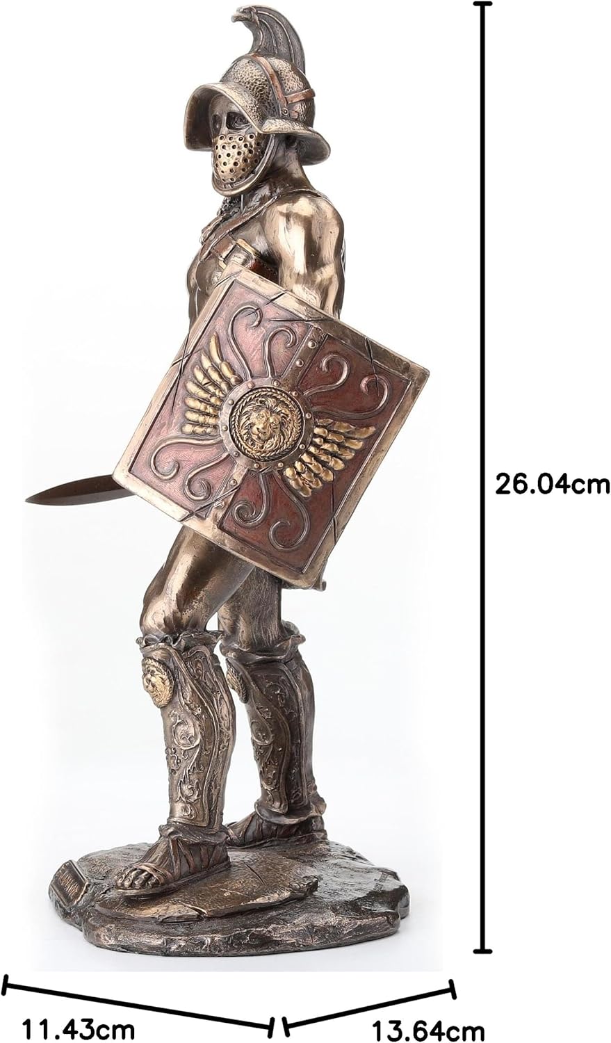 Veronese Design 10 1/4" Tall Spartacus Roman Gladiator Wielding Sword and Shield Statue Cold Cast Resin Antique Bronze Finish Sculpture