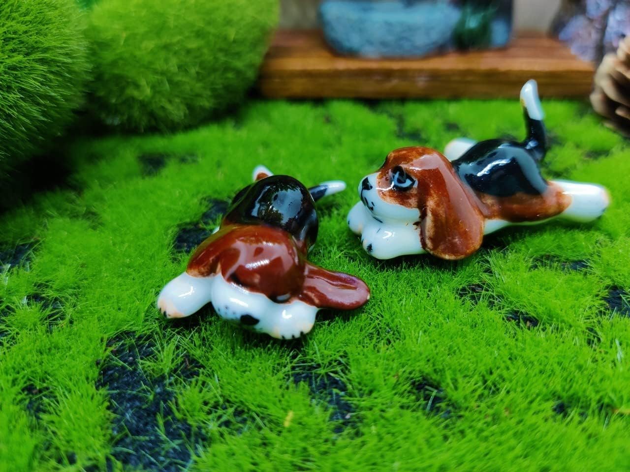 Mini Beagle Dog Ceramic Miniature Aussie Figurine Animal Collectible Decor Gift2