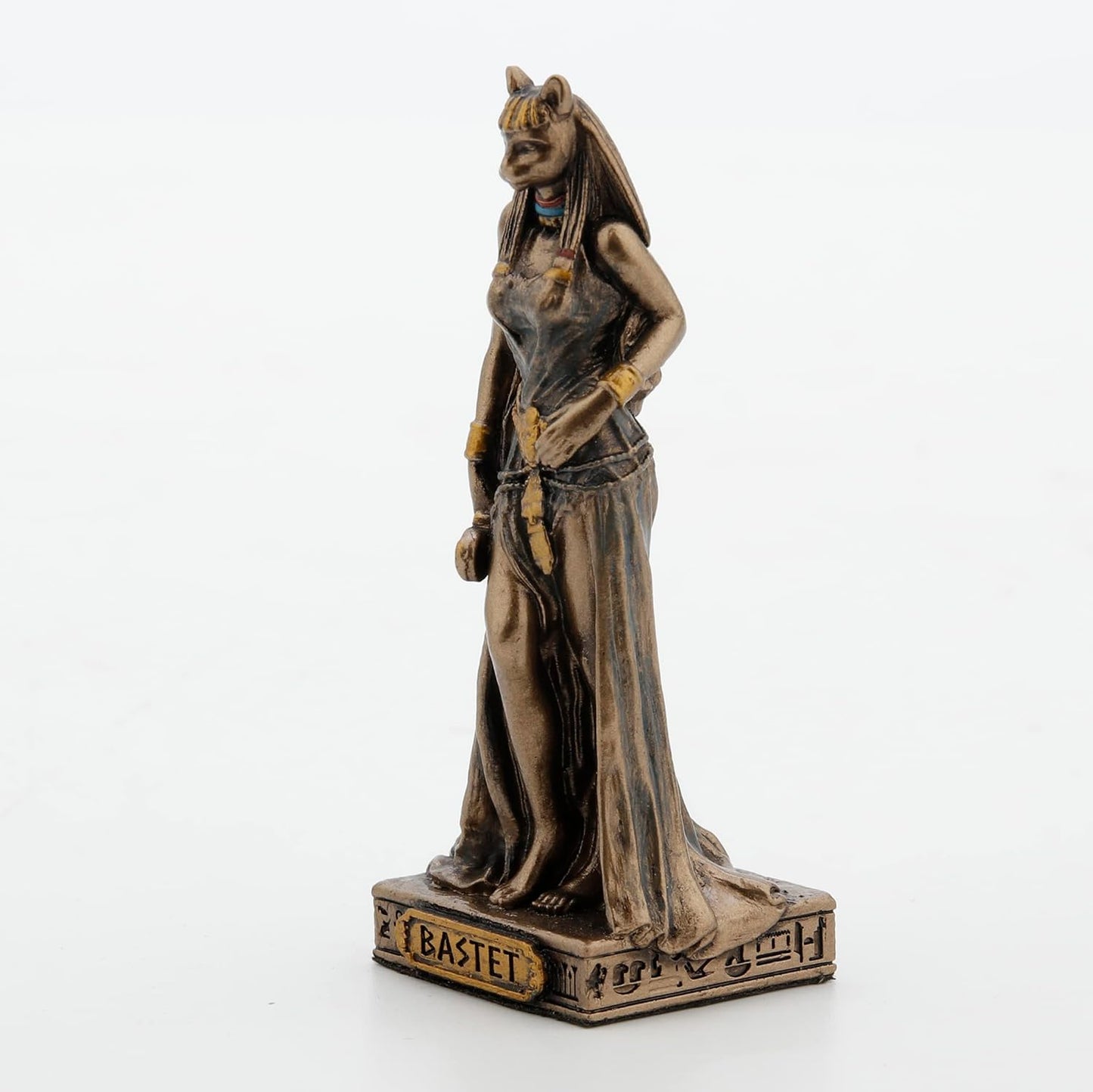 Veronese Design 3 3/8 Inch Bastet Goddess of Protection Resin Miniature Painted Bronze Finish