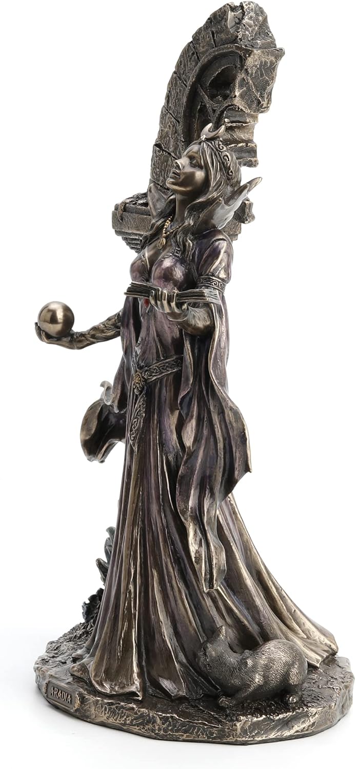 Veronese Design Aradia The Wiccan Queen of Witches Cold Cast Resin Antique Bronze Finish Statue