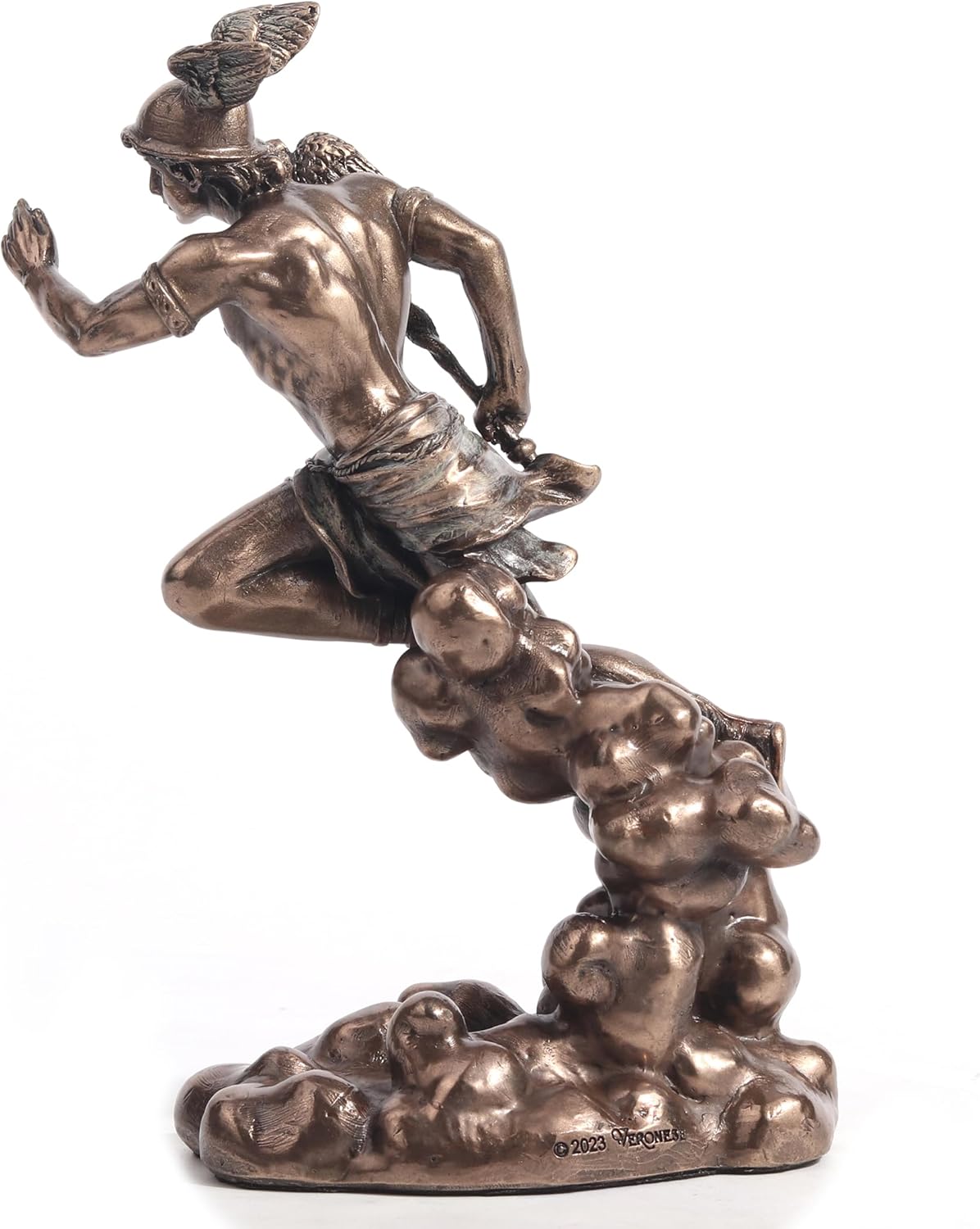 Veronese Design 6 1/8 Inch Hermes Greek Herald of The Gods Cold Cast Resin Bronze Finish Sculpture Figurine