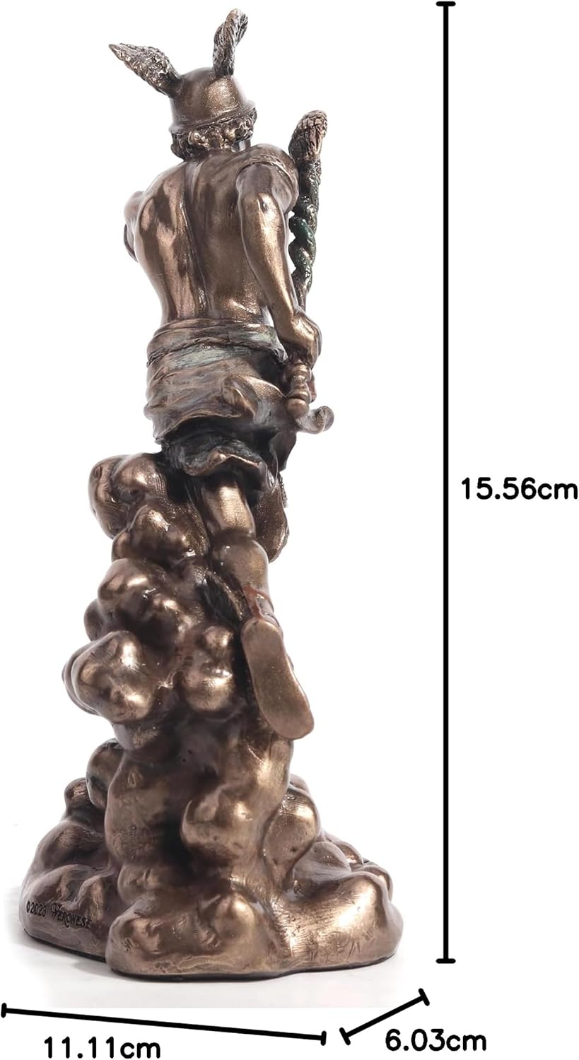 Veronese Design 6 1/8 Inch Hermes Greek Herald of The Gods Cold Cast Resin Bronze Finish Sculpture Figurine