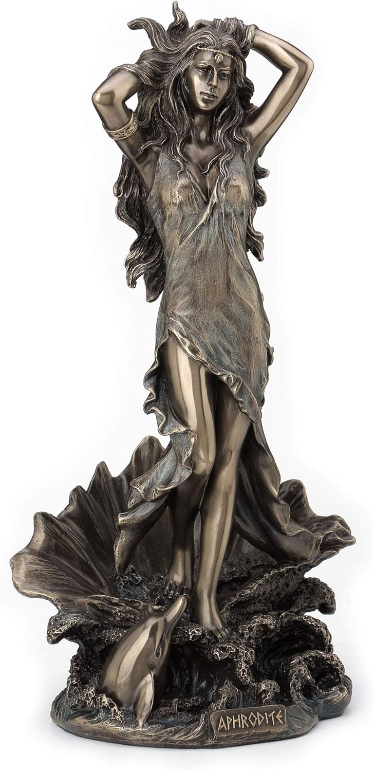 Veronese Design 11.5 Inch Aphrodite Rising from The Sea Greek Roman Goddess Antique Bronze Finish Statue