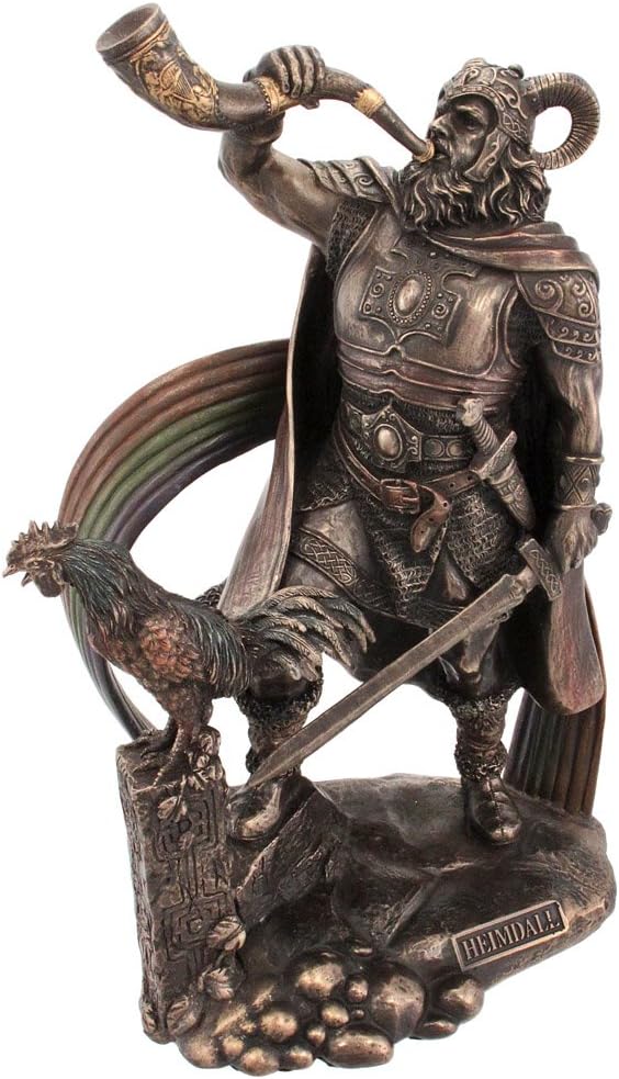US 9.25 Inch Norse God - Heimdall Cold Cast Bronze Sculpture Figurine
