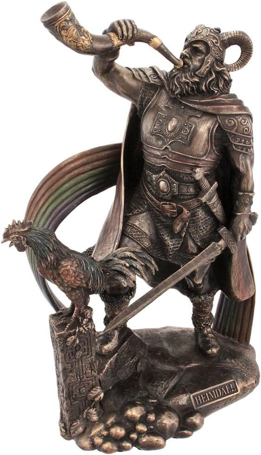 US 9.25 Inch Norse God - Heimdall Cold Cast Bronze Sculpture Figurine