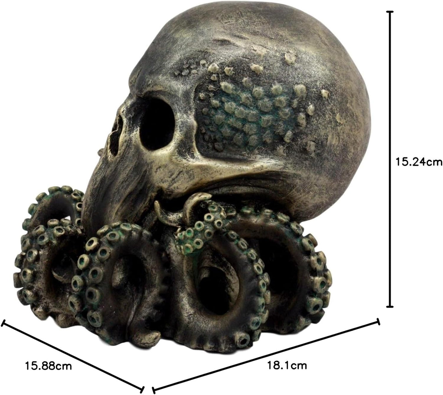 Ebros Ocean Monster Terror Kraken Cthulhu Skull Figurine 6" H Mythical Sea Relic Giant Octopus Tentacles Wyvern Skull Creature Fantasy Statue