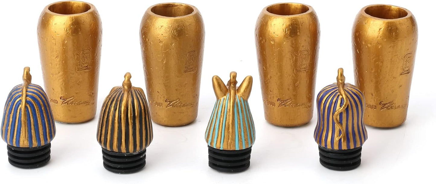 Veronese Design 3 1/2" Egyptian Canopic Jars Miniatures (Set of Four) Resin Figurine