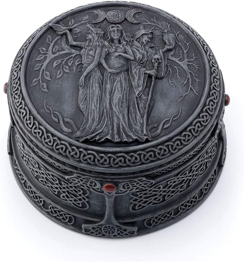 Veronese Design Celtic Triple Goddess Maiden Mother Crone Trinket Box