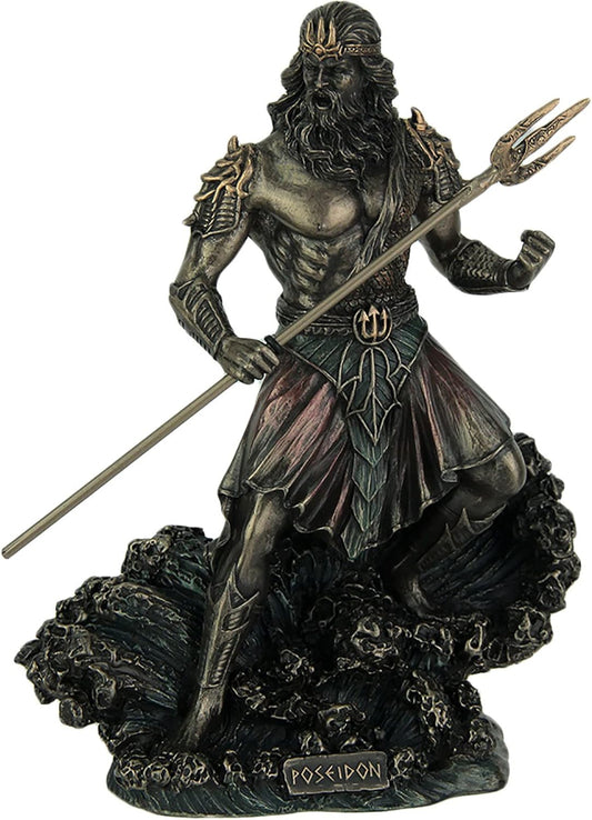 Poseidon Greek God of The Sea Statue Sculpture Nautical Figurine