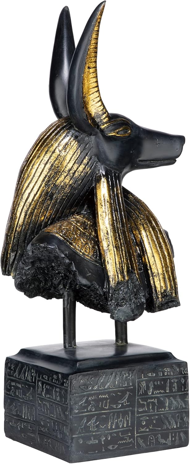 Anubis Egyptian God Bust Wall Plaque 14" Tall