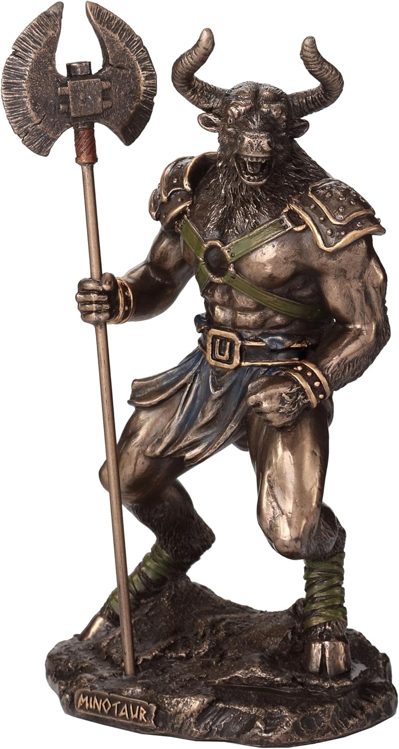 Veronese Design 6 3/4 Inch Minotaur The Greek Labyrinth Beast Resin Sculpture Cold Cast Bronze Finish