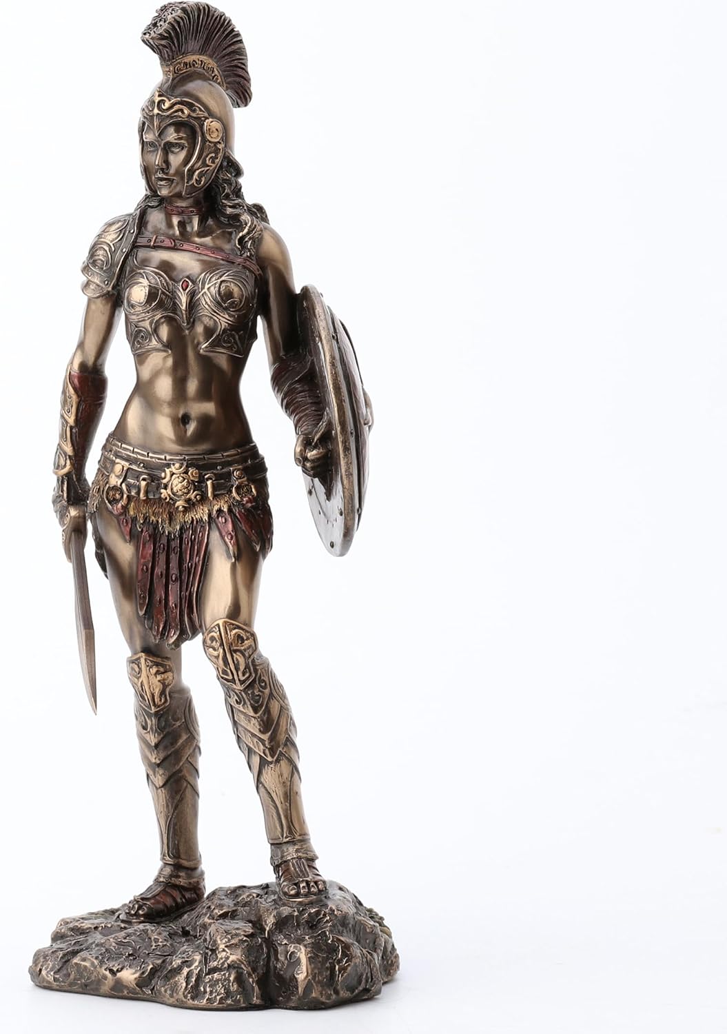 Veronese Design 9" Tall Amazon Warrior Wielding Sword and Shield Cost Cast Bronzed Resin Sculpture Collectible Figurine Greek Roman Spartan Gift