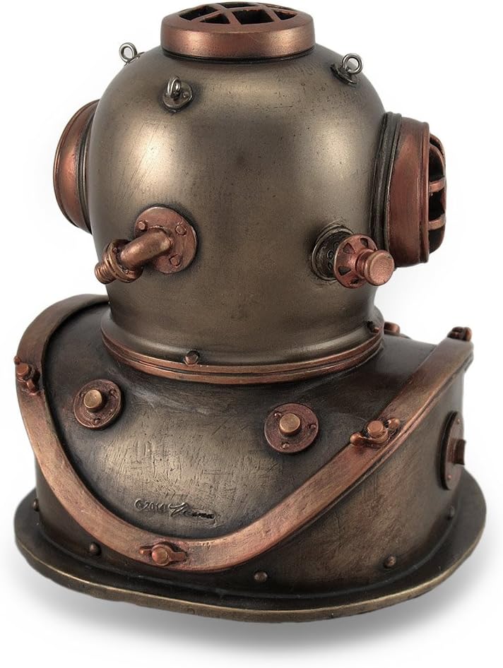 Veronese Design 5 1/4 Inch Mark V Diving Bell Helmet Steampunk Home Decor Desk Clock