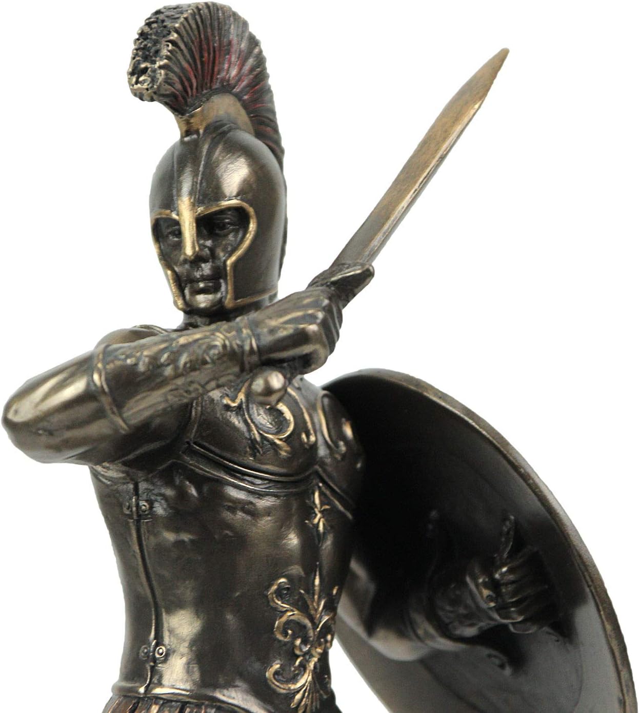 Veronese Design 9 1/4 Inch Greek Hero Hector of Troy Battle Stance Cold Cast Resin Bronze Finish Statue Home Decor