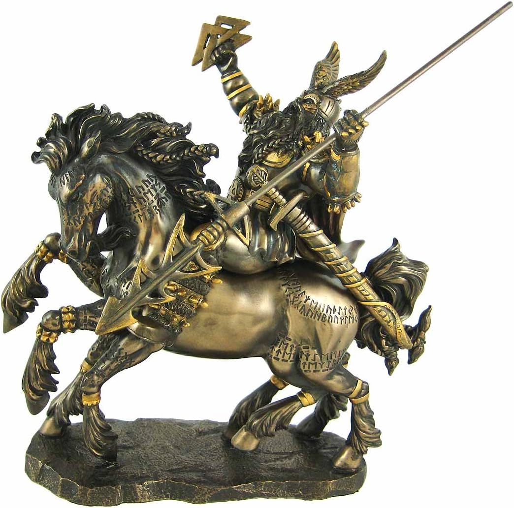 Pacific Giftware Norse God Odin Bronze Finish Statue Pagan Viking