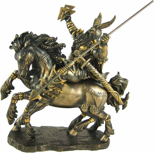 Pacific Giftware Norse God Odin Bronze Finish Statue Pagan Viking