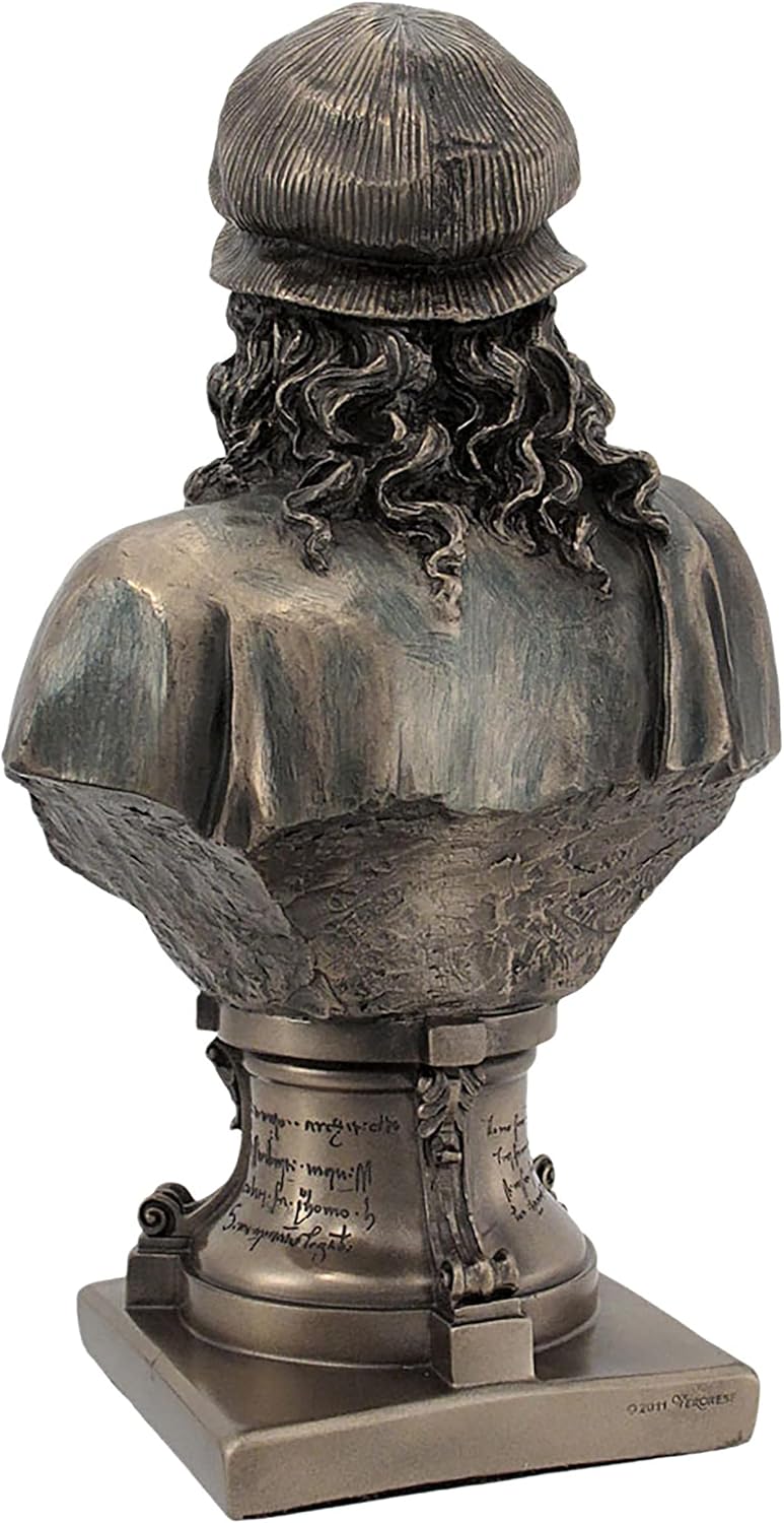 Leonardo Da Vinci Bronze Finish Bust Statue Artist