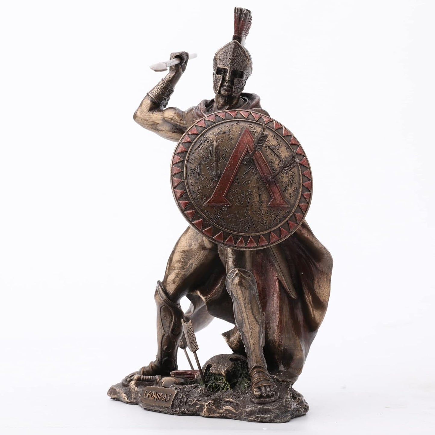 VERONESE DESIGN 8.5" Tall King Leonidas Greek Warrior of Sparta Cold Cast Bronzed Resin Sculpture Statue