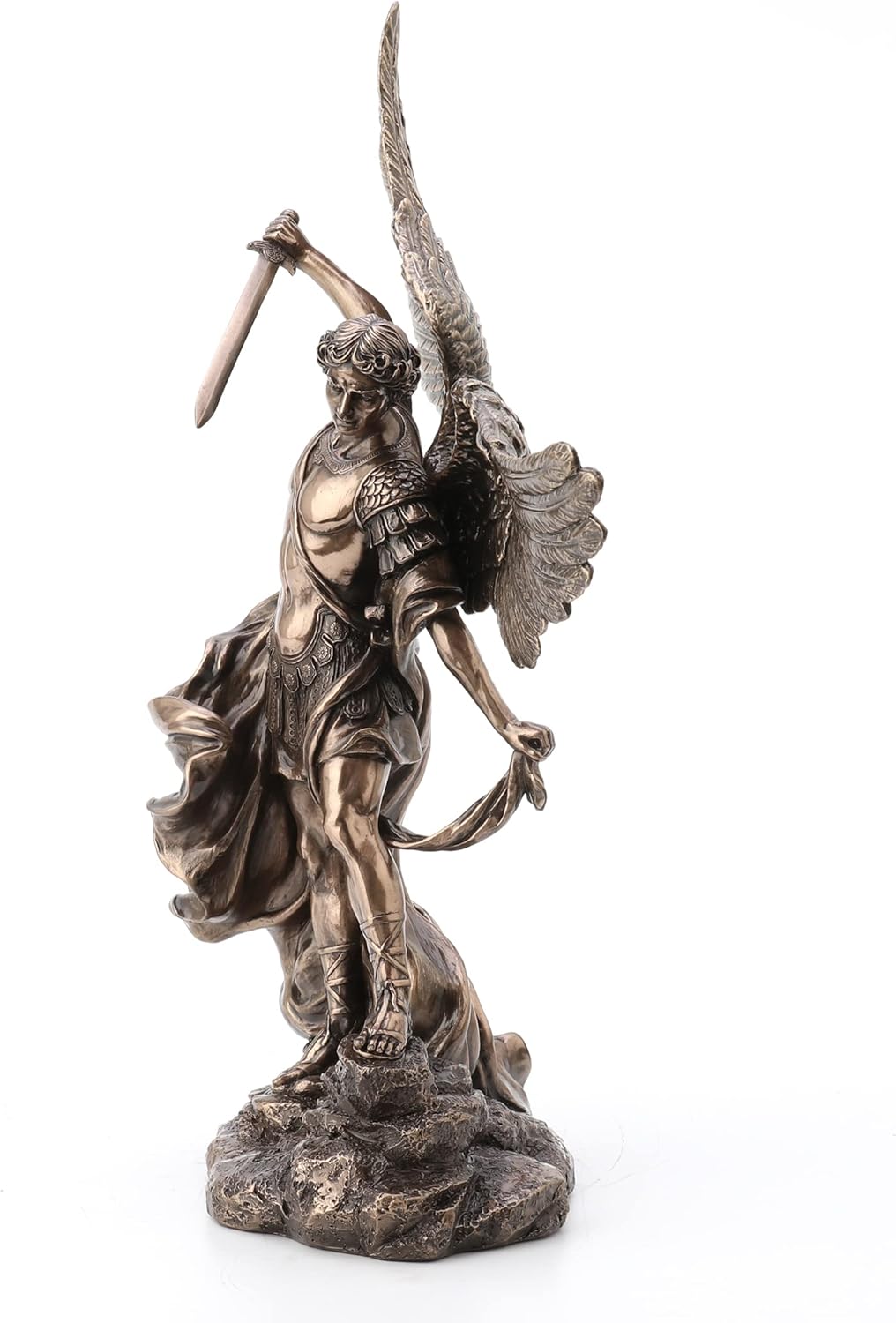 Veronese Design 15" Archangel Saint Michael Resin Statue Cast Bronze Finish