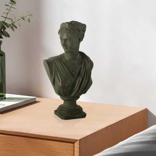 Roman Bust, 12.5 inch Greek Resin Statue Of Diana, Classic Roman Mythology Head Bust Sculpture Figurine For Home Office Bookshelf Decor, Sketch Practice Art Piece