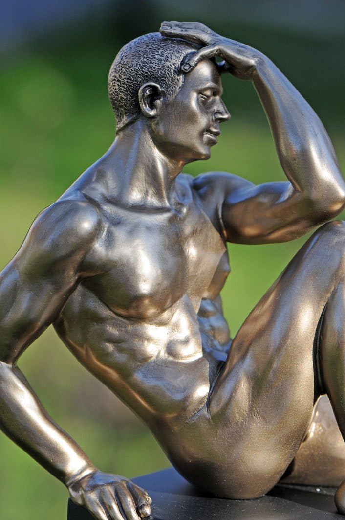 'Body talk Veronese "Nude Male Sculpture, Athlete, Bronzed To Take A Breath