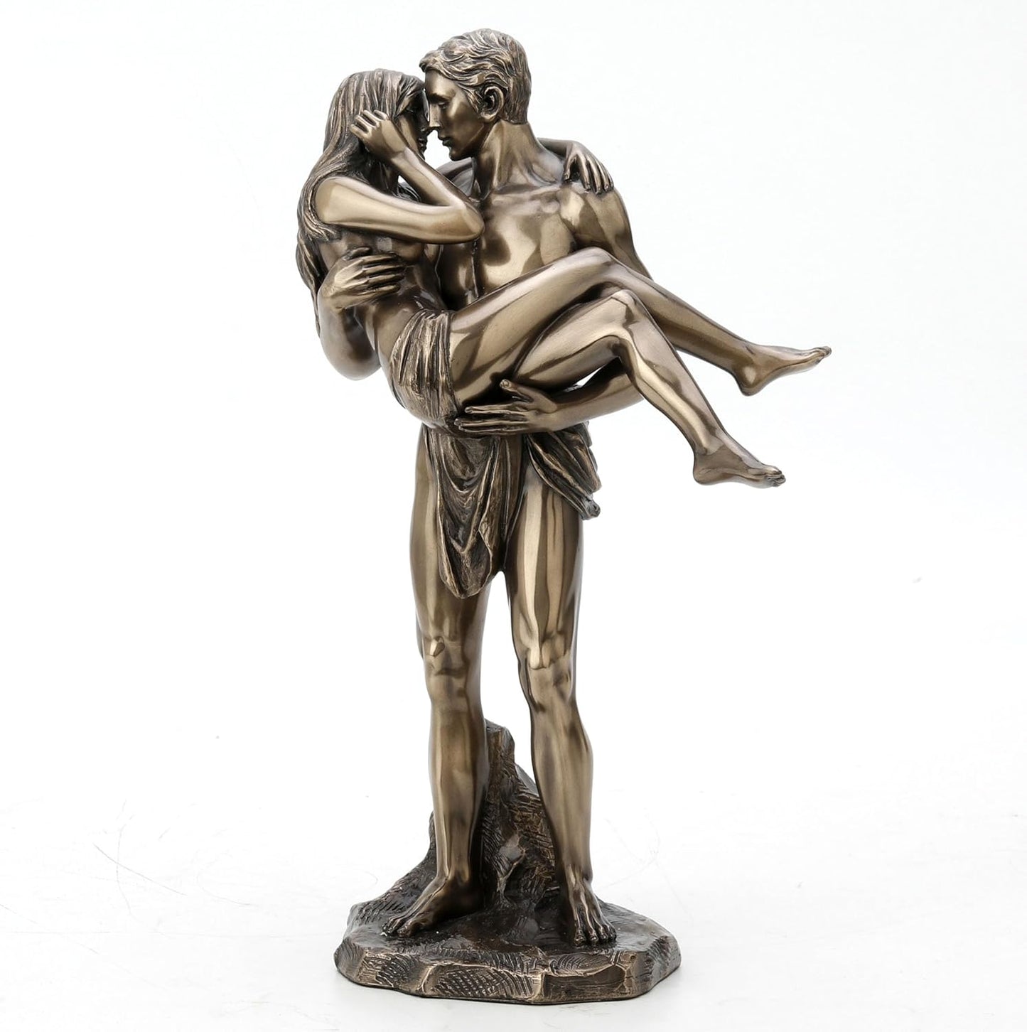 The Lovers Bronze Finished Man Carrying Woman Nude Statue