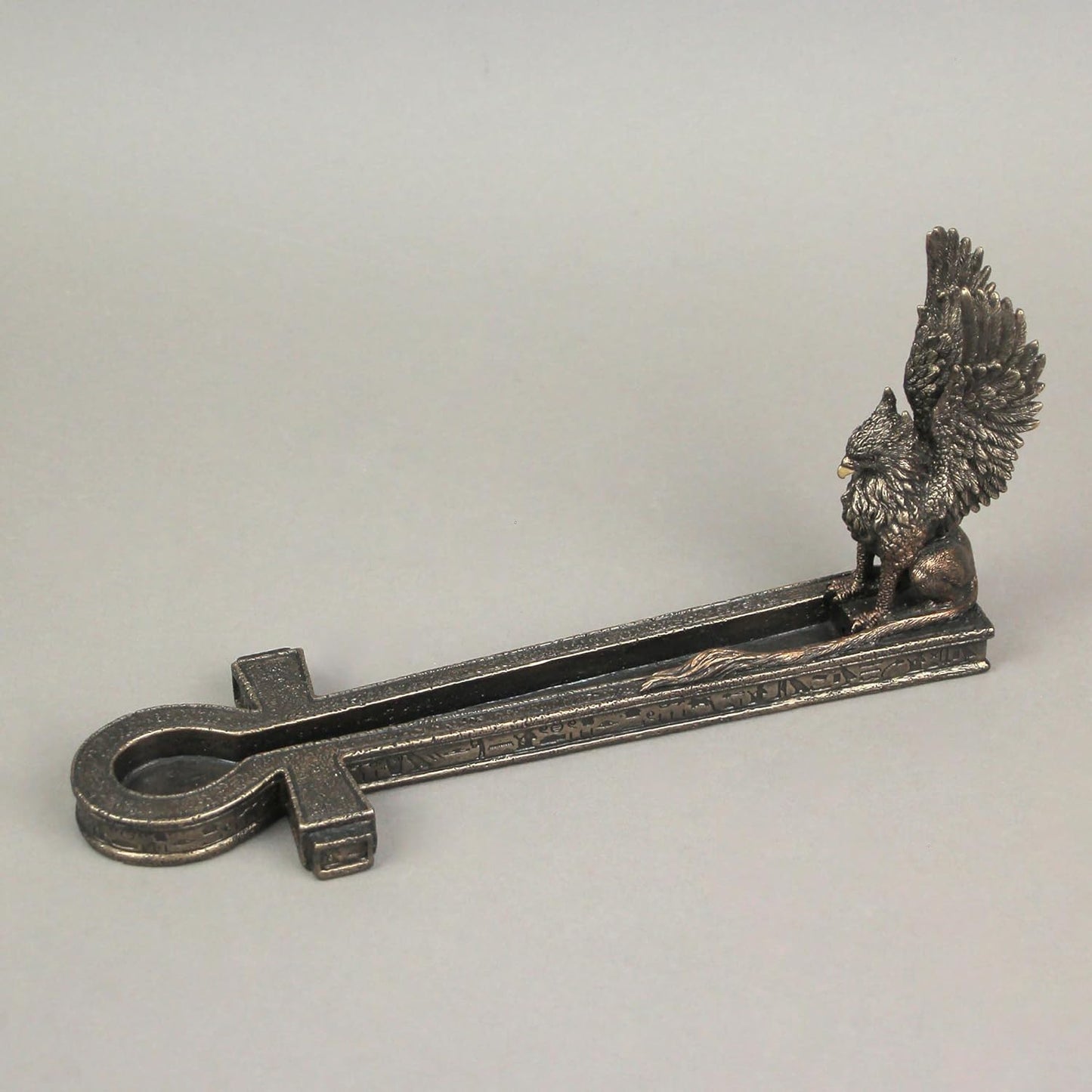 Veronese Design Protector of Life Egyptian Ankh and Griffin Bronze Finished Stick Incense Holder