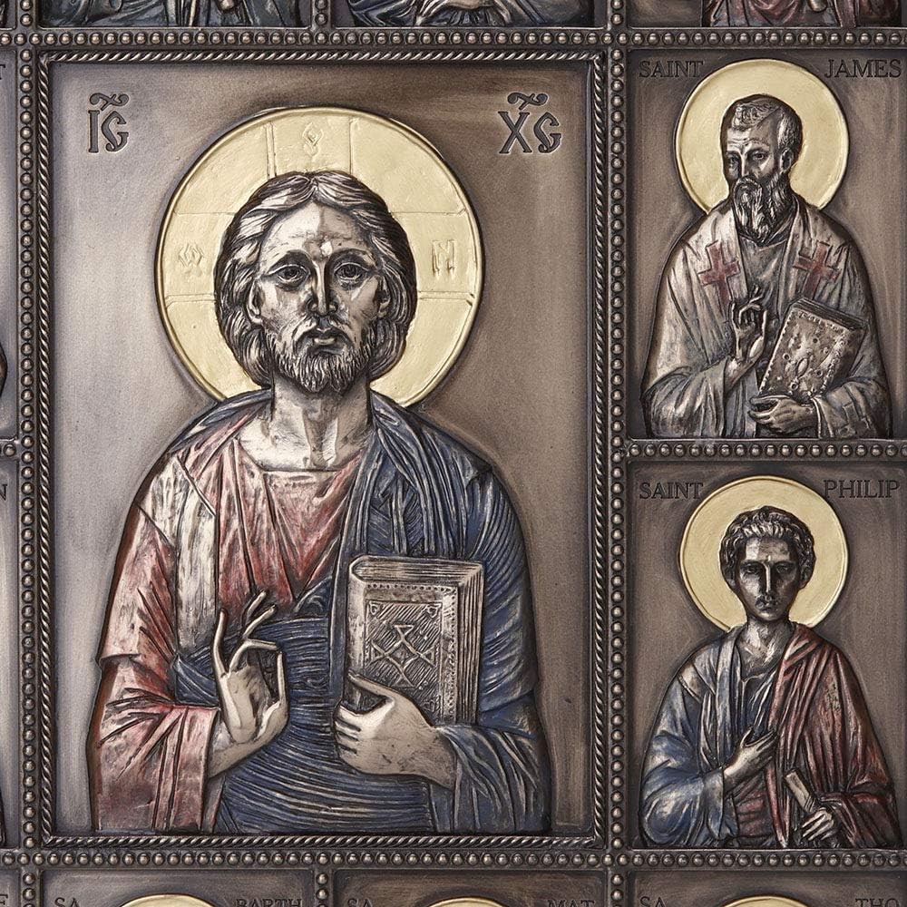 Veronese Design 12.25 Inch Jesus and The Twelve Apostles Wall Plaque Christian Catholic Religious Sculpture
