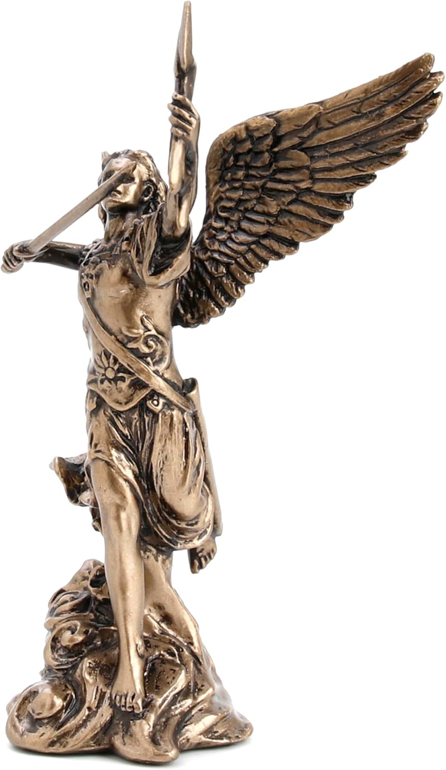 3.87" Poly Stone Archangel - Remiel with Sword And Lightning Figurine