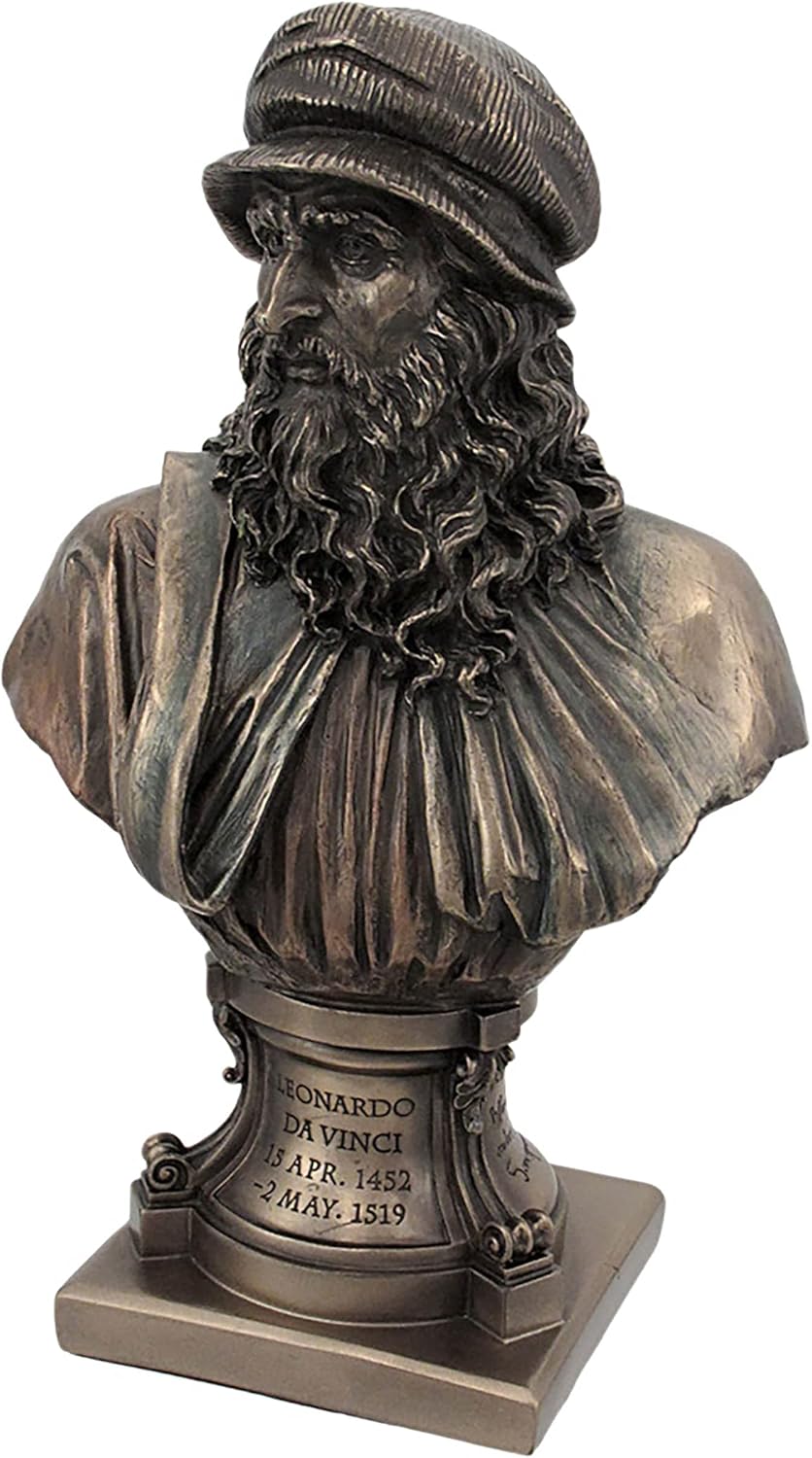 Leonardo Da Vinci Bronze Finish Bust Statue Artist