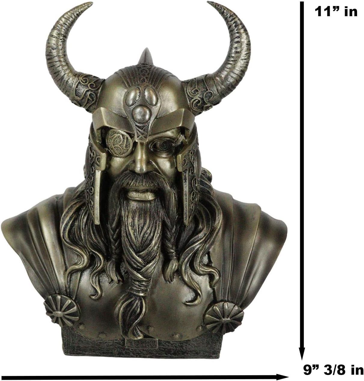 Ebros Warrior God Odin The Alfather Bust Statue 12" H Norse Viking God Odin Ruler of Asgard Sculptural Figurine