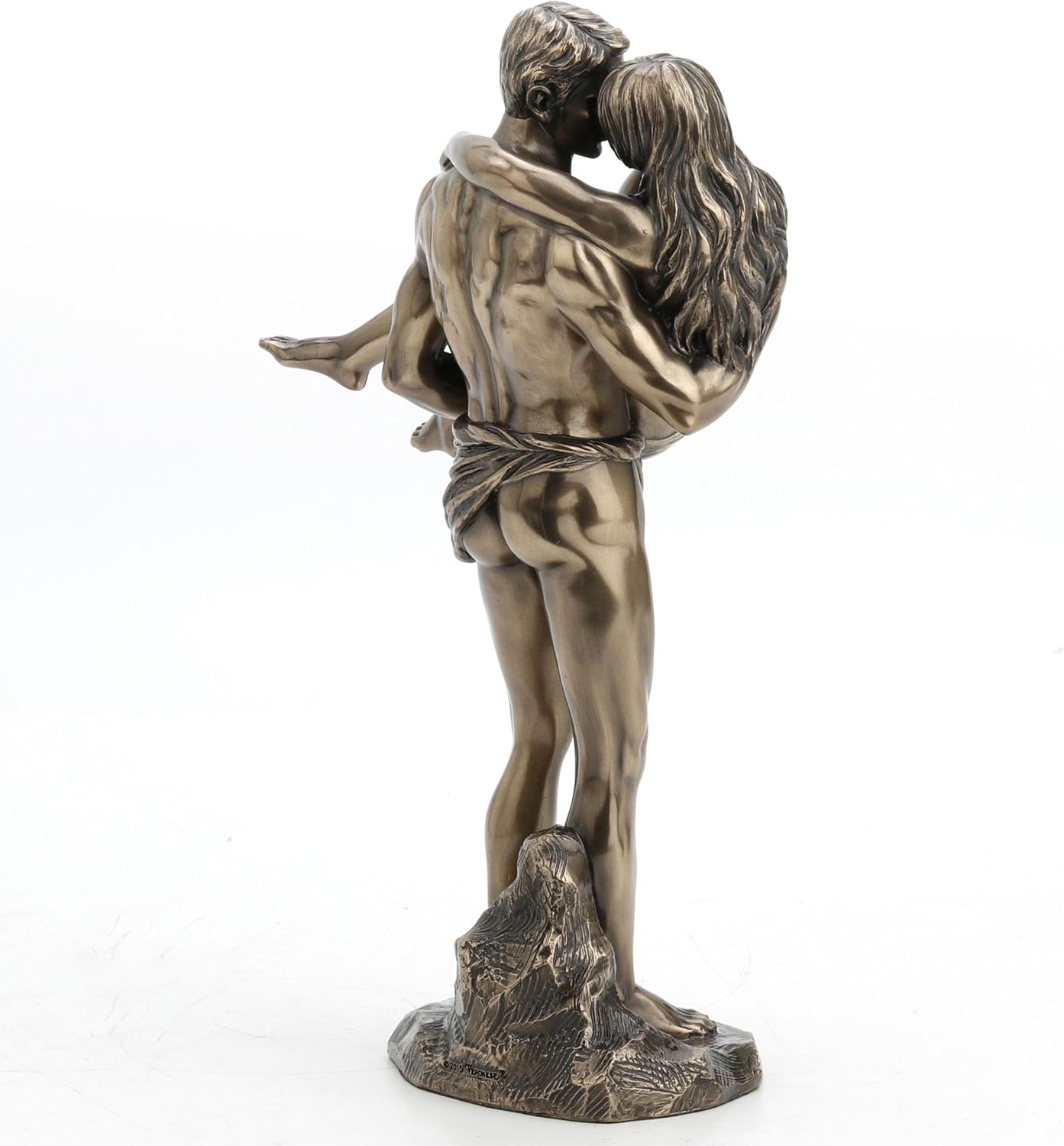 The Lovers Bronze Finished Man Carrying Woman Nude Statue