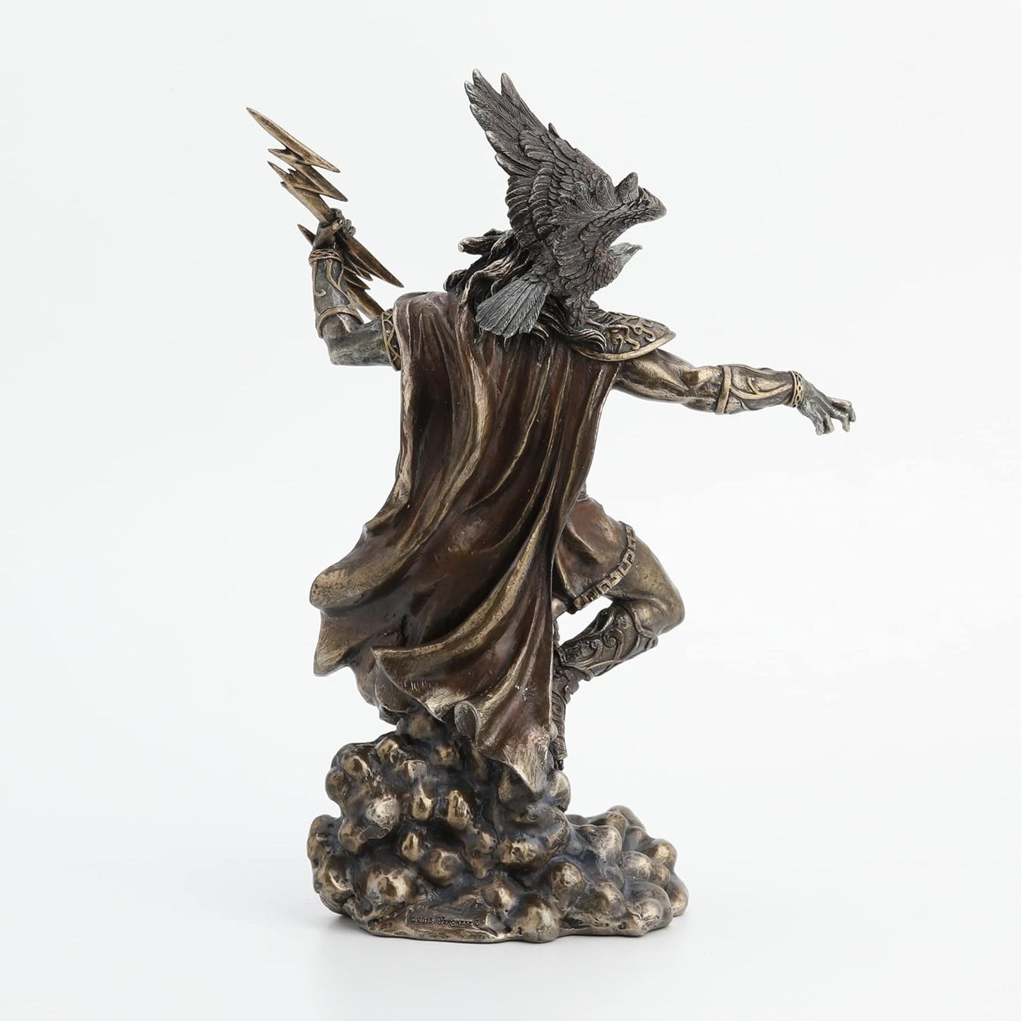 Veronese Design 11 3/4" Zeus Greek God Holding Thunderbolt with Eagle Cold Cast Resin Statue Antique Bronze Finish Sculpture