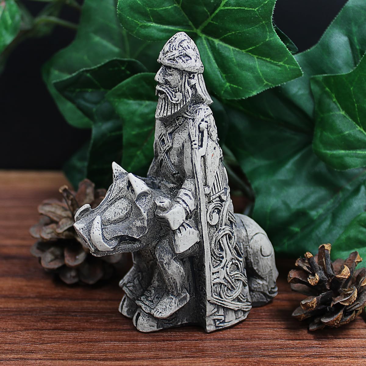 Dryad Design Freyr Norse God of Harvest Figurine - Stone Finish