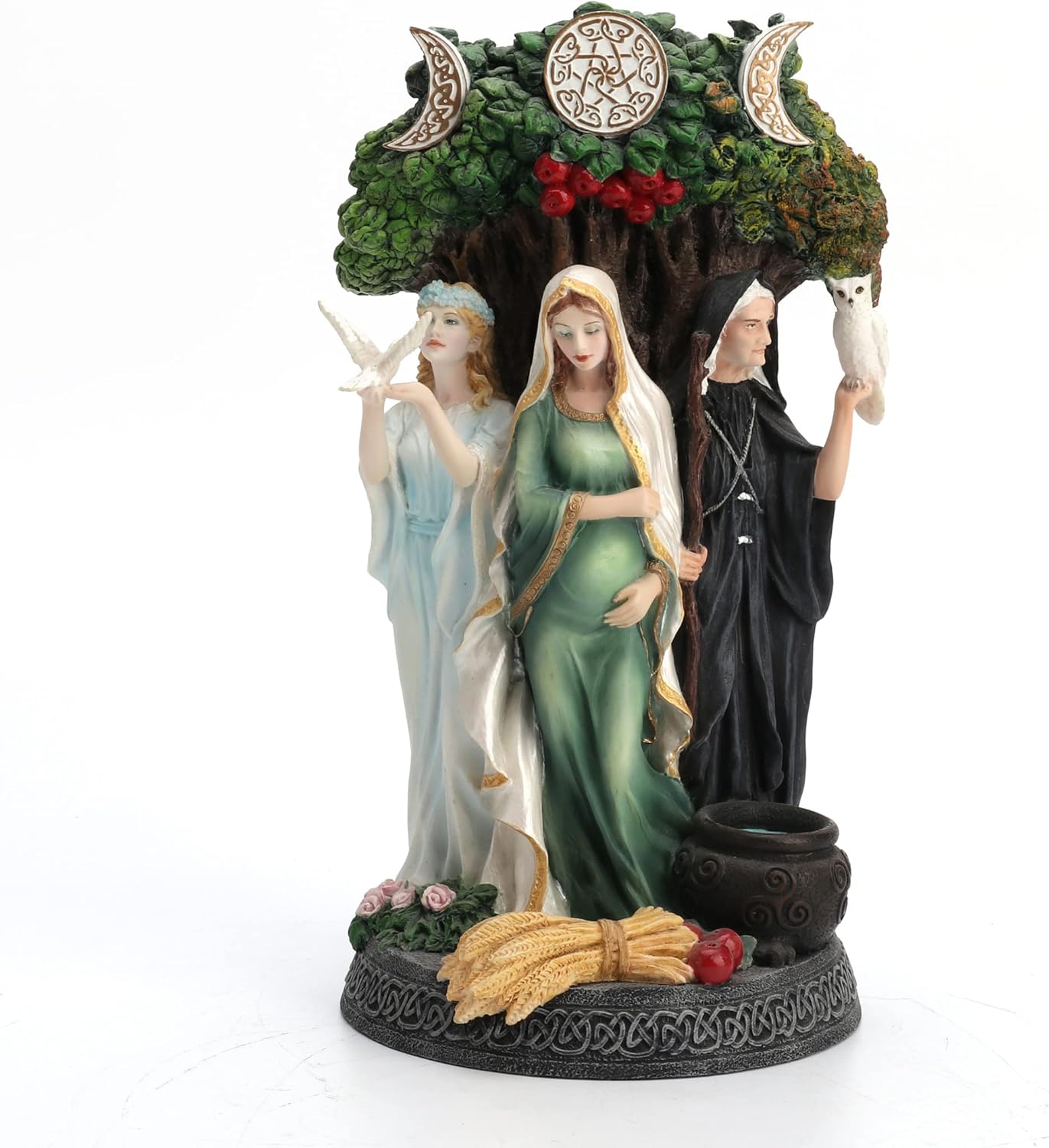 Veronese Design Polyresin Triple Goddess Maiden Mother and Crone Tree Statue