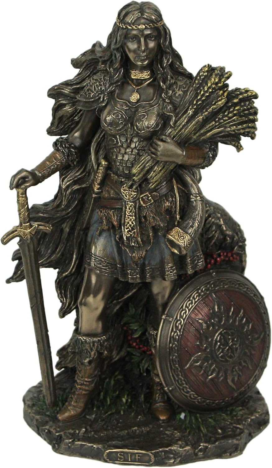Veronese Design Lady Sif, Norse Goddess of Earth and Family Bronze Finish Statue 8.5 Inches High