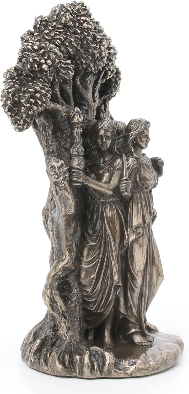 Veronese Design 7 1/4" Triple Moon Goddess Hecate Resin Statue Antique Bronze Finish