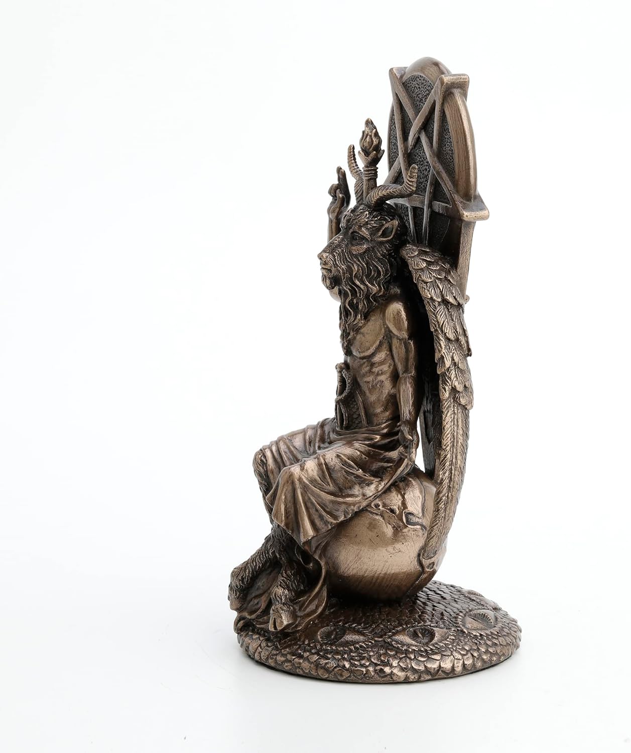 Veronese Design 8 1/2 Inch Baphomet Sitting on The Globe Fallen Wiccan Resin Statue Bronze Finish