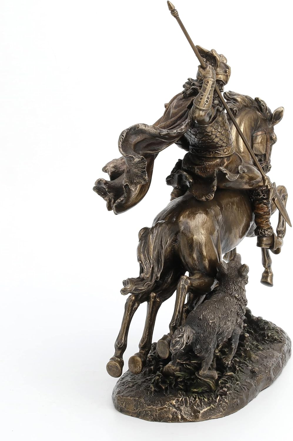 Veronese Design Odin Riding Sleipnir Sculpture Followed by Wolf