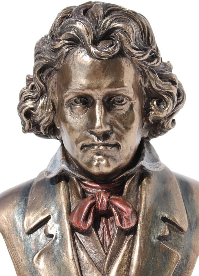 Veronese Design Ludwig Van Beethoven Bust Cold Cast Resin Antique Bronze Finish Statue Realistic Figurine
