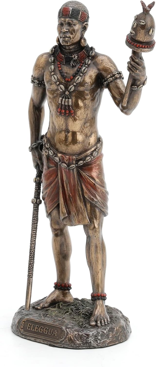 Bronze Finish Elegua African God Orisha Statue Santeria Yoruba Ellugua Ellegua