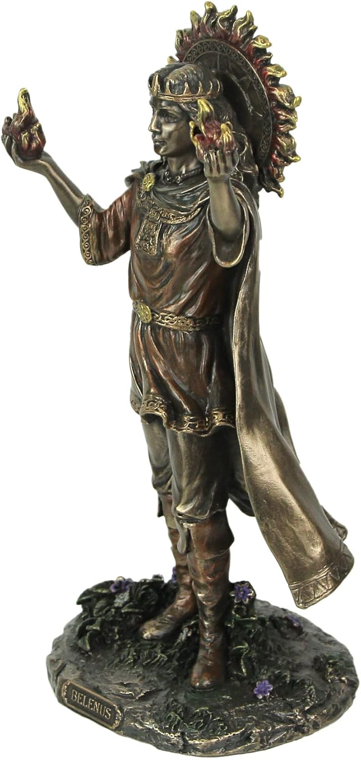 Veronese Design 9 1/4" Tall Belenus The Celtic Sun God of Healing Cold Cast Resin Antique Sculpture Antique Bronze Finish Statue Altar Decoration Mystic Gifts