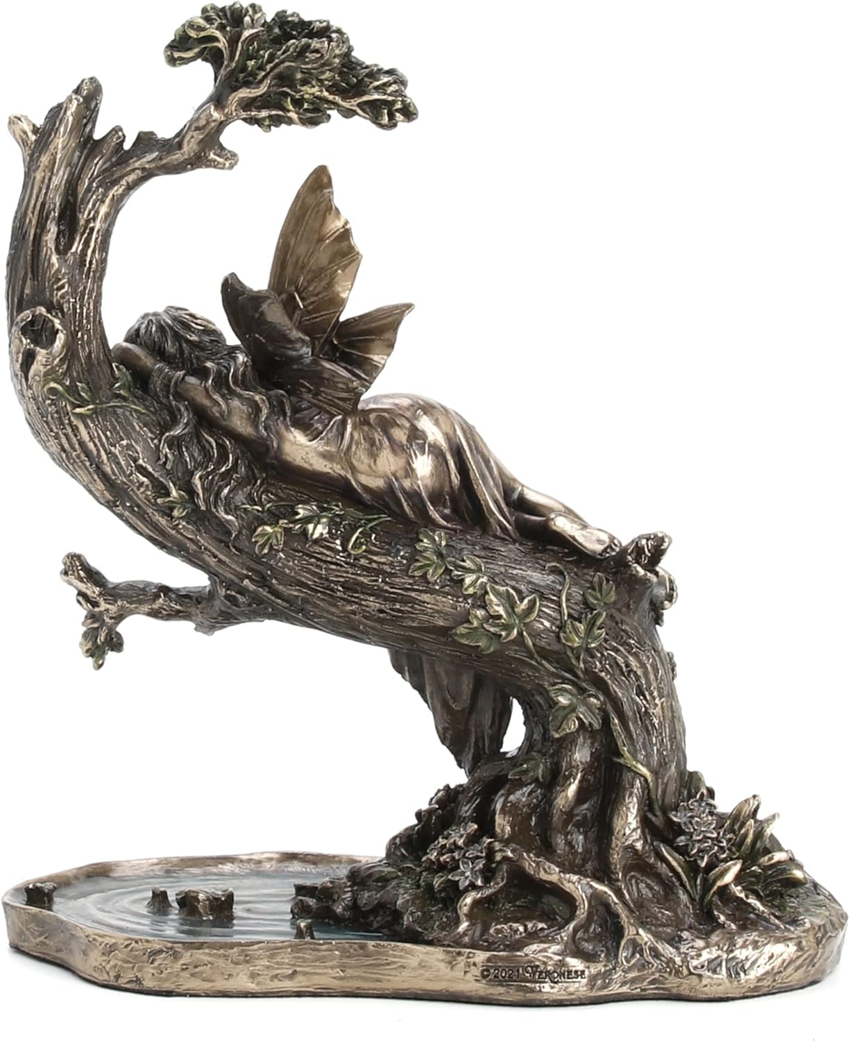 Veronese Design 6 1/2" Siesta Fairy Cold Cast Resin Antique Bronze Finish Statue