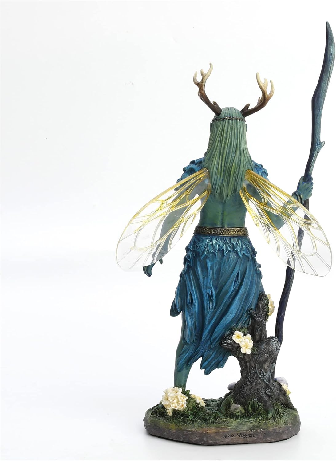 Veronese Design 10 3/8" Winged Antler Elven Druid Resin Statue Hand Painted Figurine