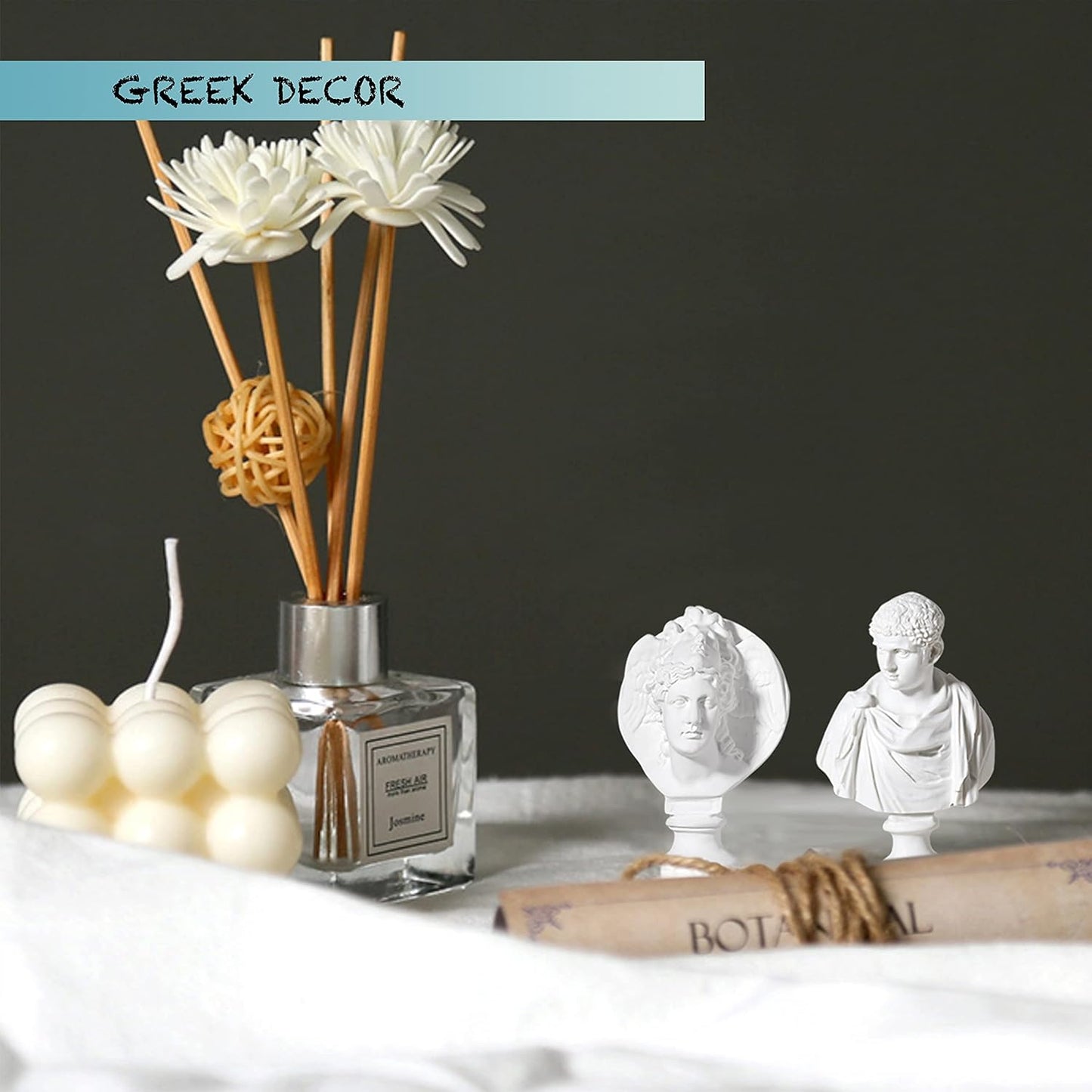 Greek Mythology Bust Statue Set - 10 PCS Resin Mini Figurines for Decor/Gifts/Drawing